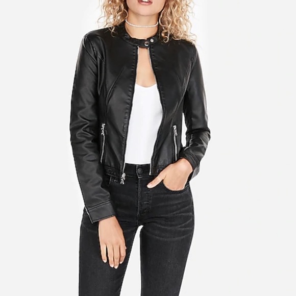 express faux leather jacket